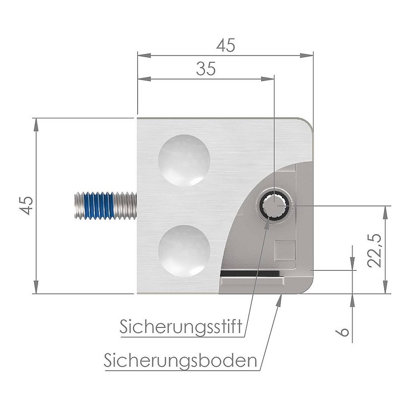 Glasklemme Mod. 31, Anschluss: gerade, V2A