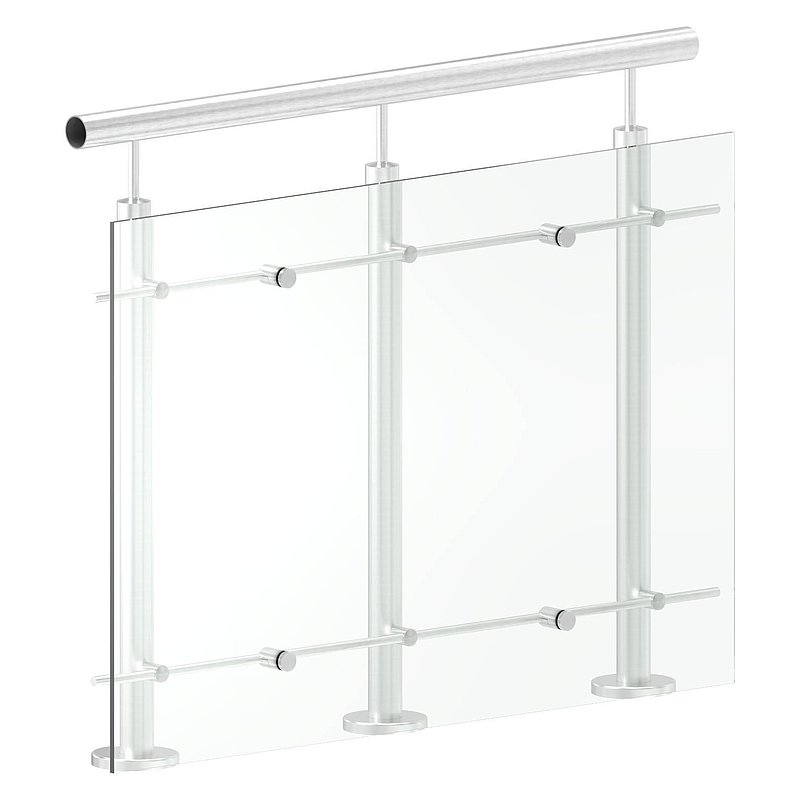 Klemmhalter mit Querstab-Glashalter Ø 25mm, zur nachträglichen Montage, V2A