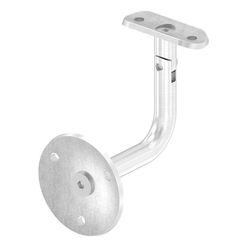 Handrail bracket with joint, handrail connection plate tube 42.4 mm (round plate and bracket screwed