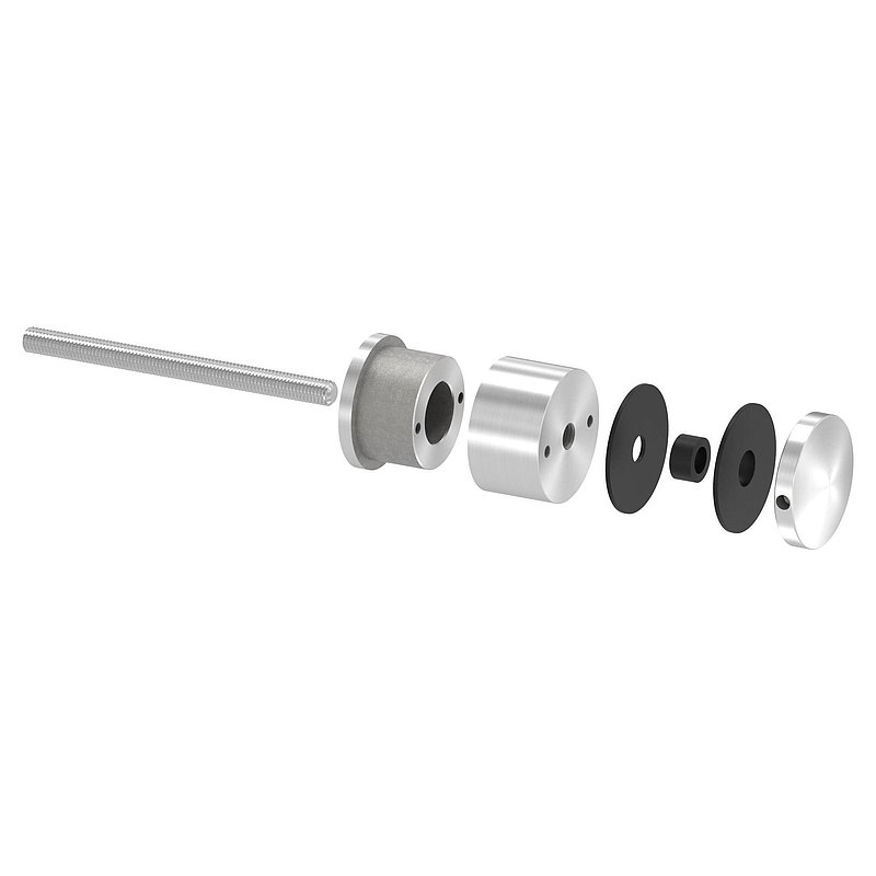 Point de fixation 52mm, plat, réglable, V2A