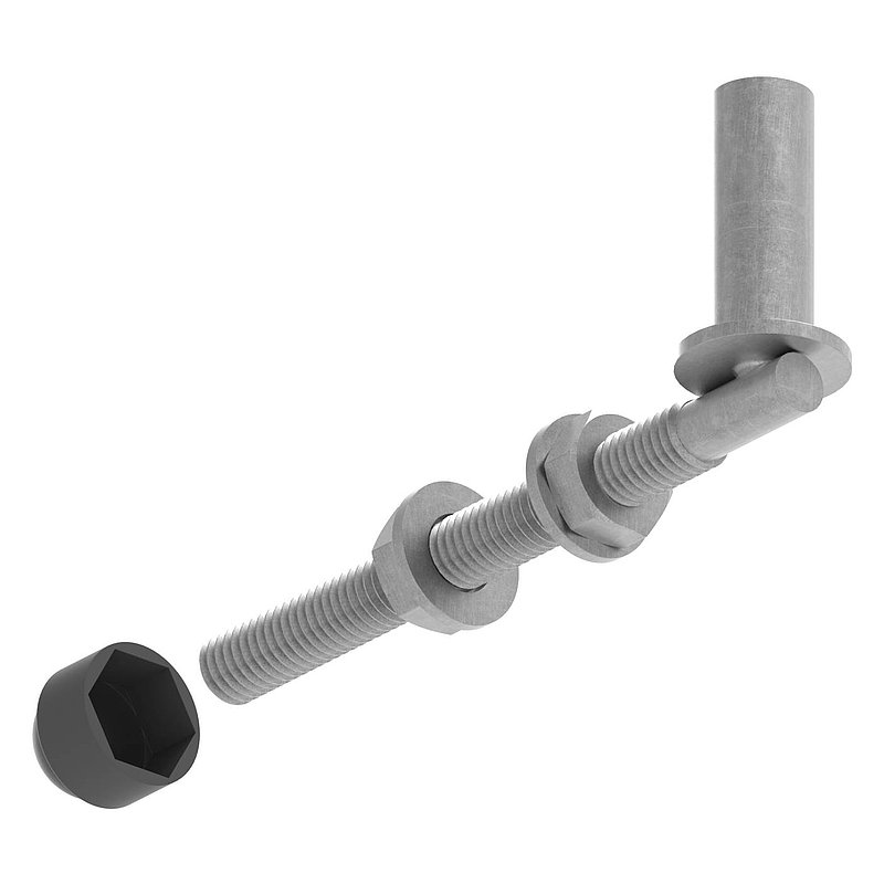 Tige à visser pour gond Ø 16mm, L: 140mm