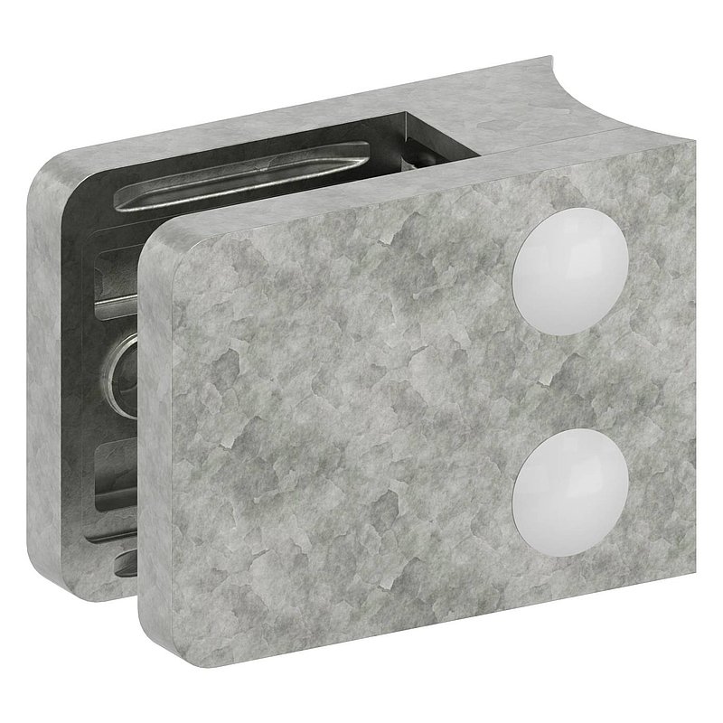 Glasklemme Mod. 36, Anschluss: 48,3mm, in Zink roh
