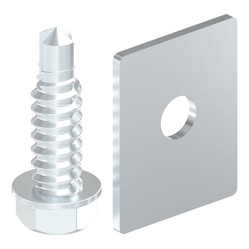 mounting accessories for nylon rack with self-drilling screw, 6 pieces, galvanised