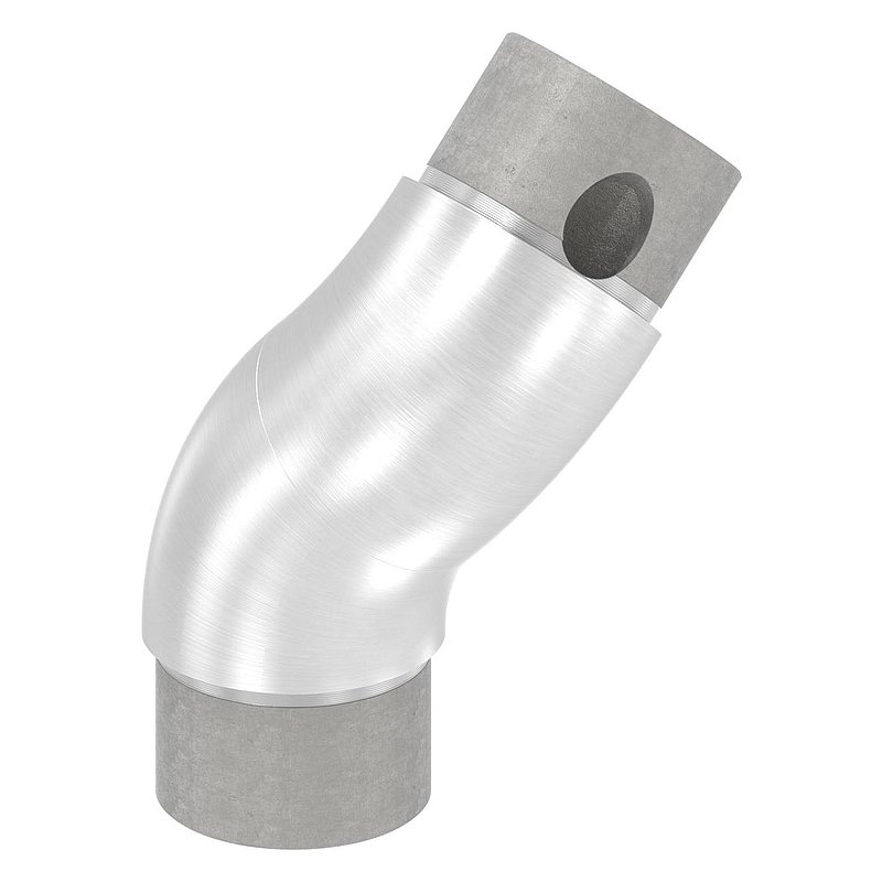 Adjustable tube bend, hollow for cable entry, for 42.4x2.0mm, AISI304