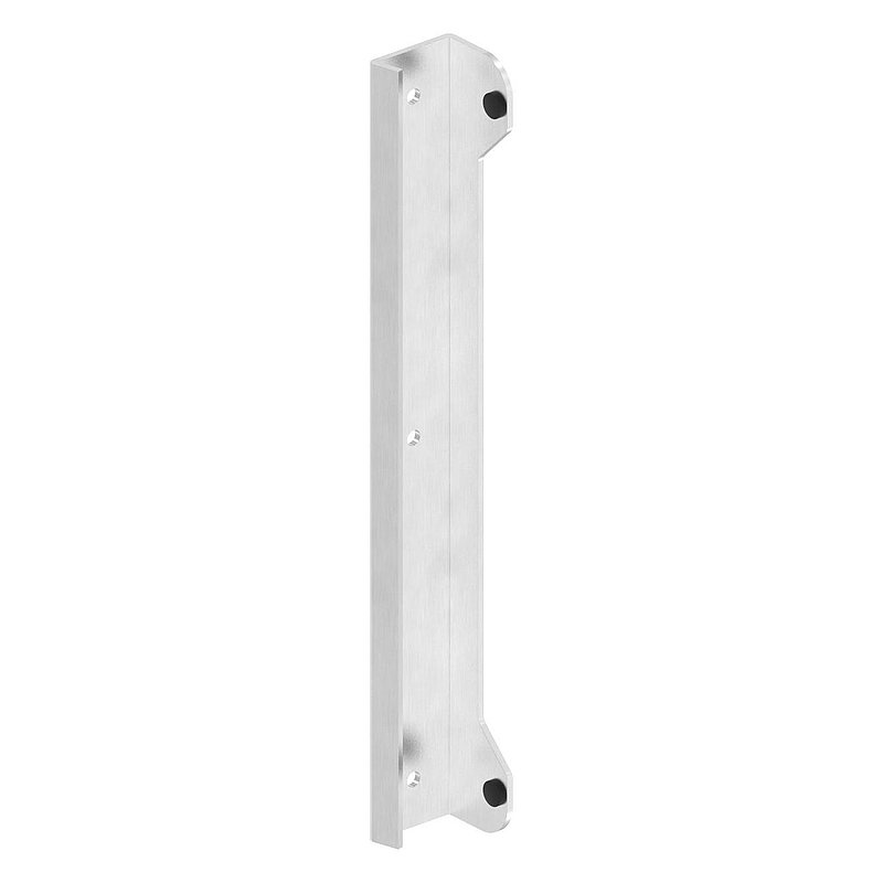 Stop plate with rubber buffer made of stainless steel, 37.5x41.5x328mm, AISI304