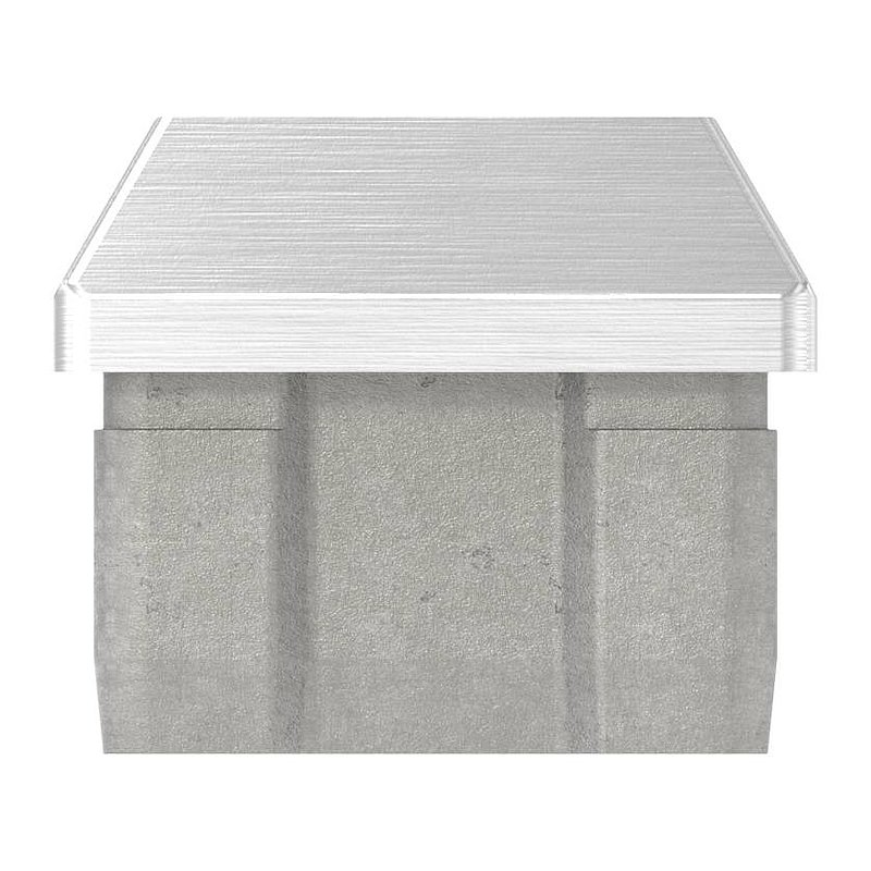 Rohrsattel, für 40 x 40 x 2,0mm, oben für Ø 42,4mm, V2A