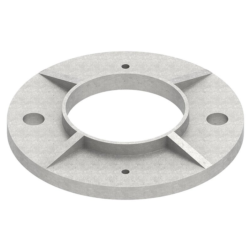 Plaque d'ancrage moulée, Ø 120x8mm, brut, V2A