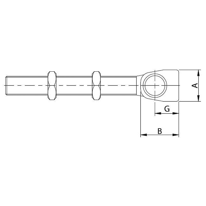 Gate hinge M18, galvanised