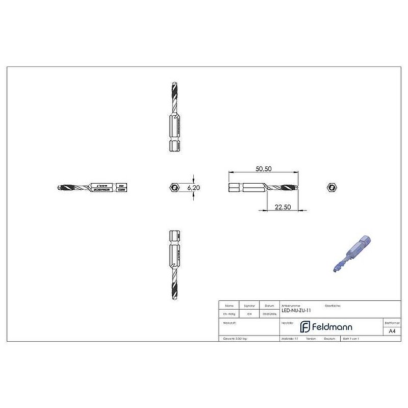 Taraud combiné BIT HSS M4x0,7