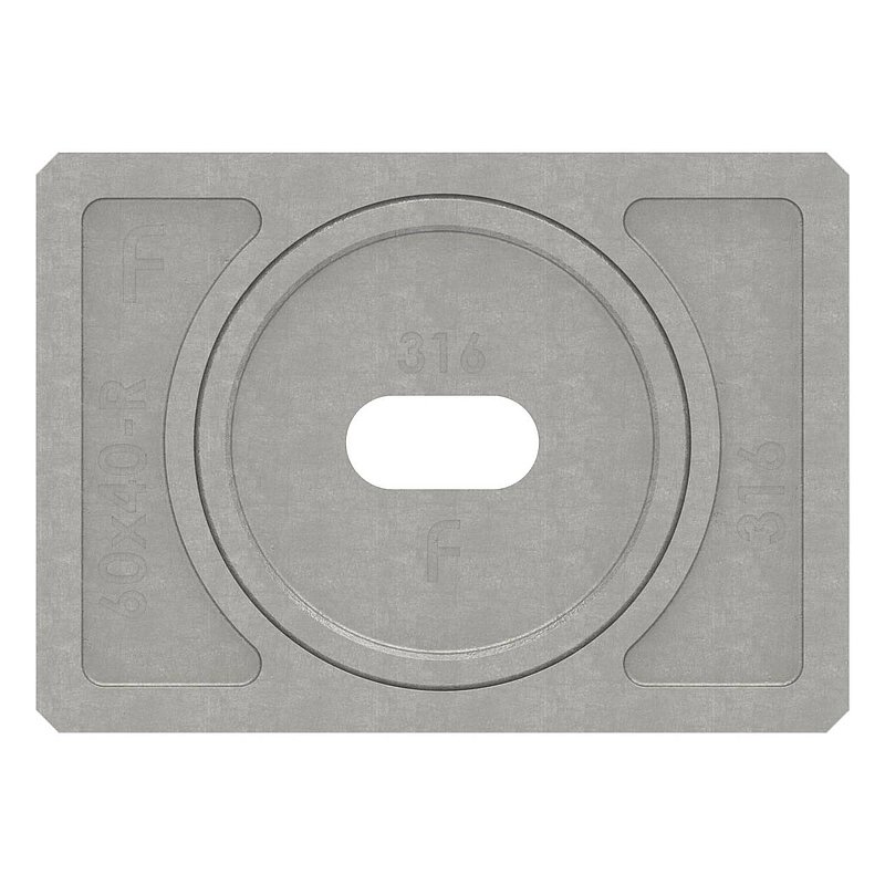 Wandbefestigung für Nutrohr 60x40mm, rechts, V4A