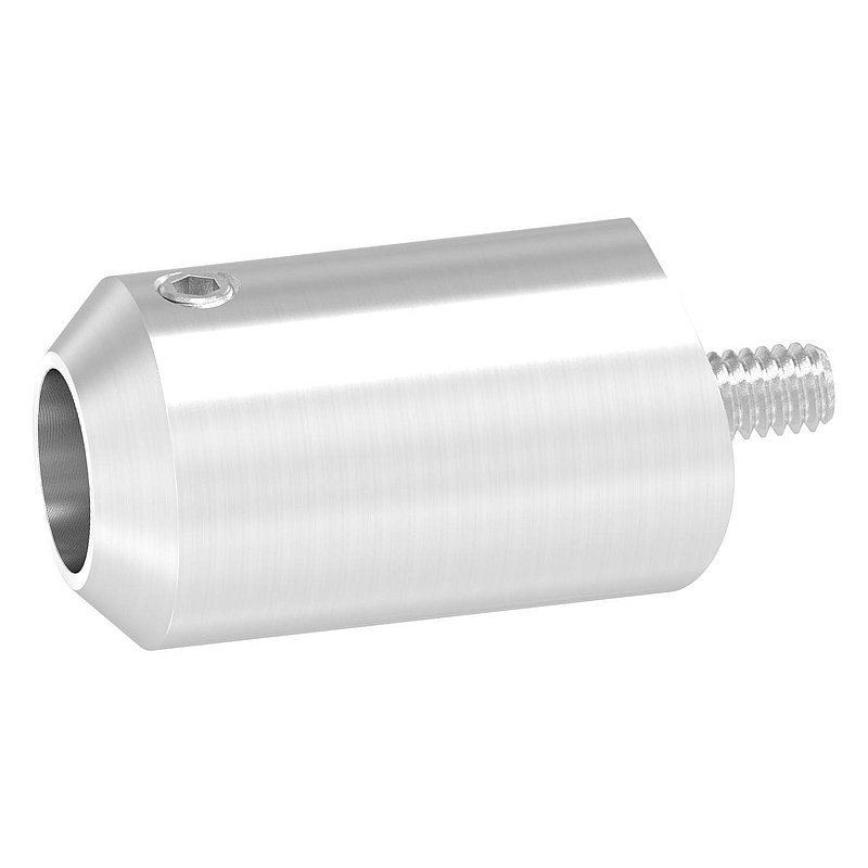 Querstabhalter zum Stoßen, Bohrung Ø 12,5mm, Anschluss 48,3mm, V2A