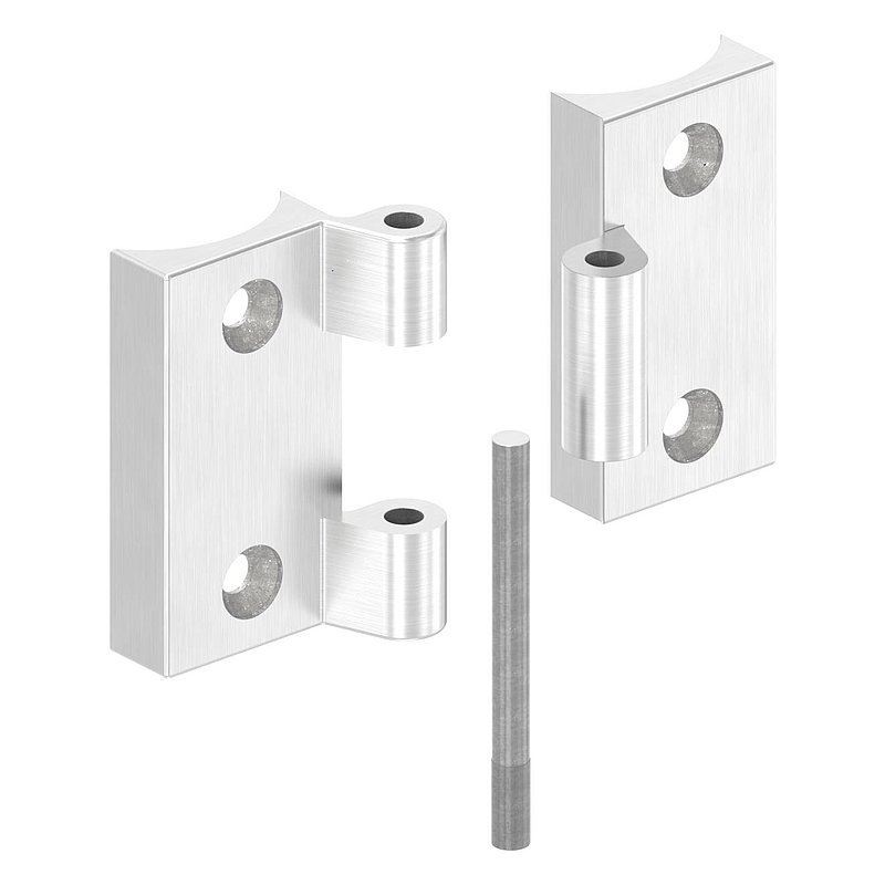 Charnière adaptée aux verrous de porte pour tube Ø 42,4mm, V4A