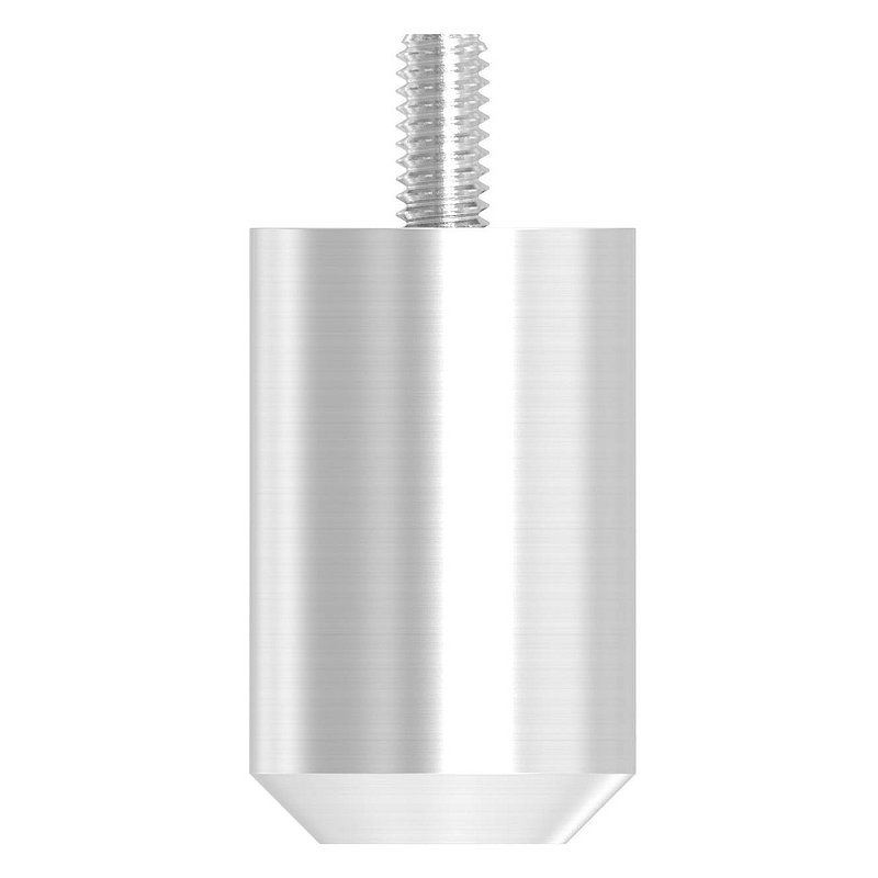 Querstabhalter zum Stoßen, Bohrung Ø 12,5mm, flacher Anschluss, V2A