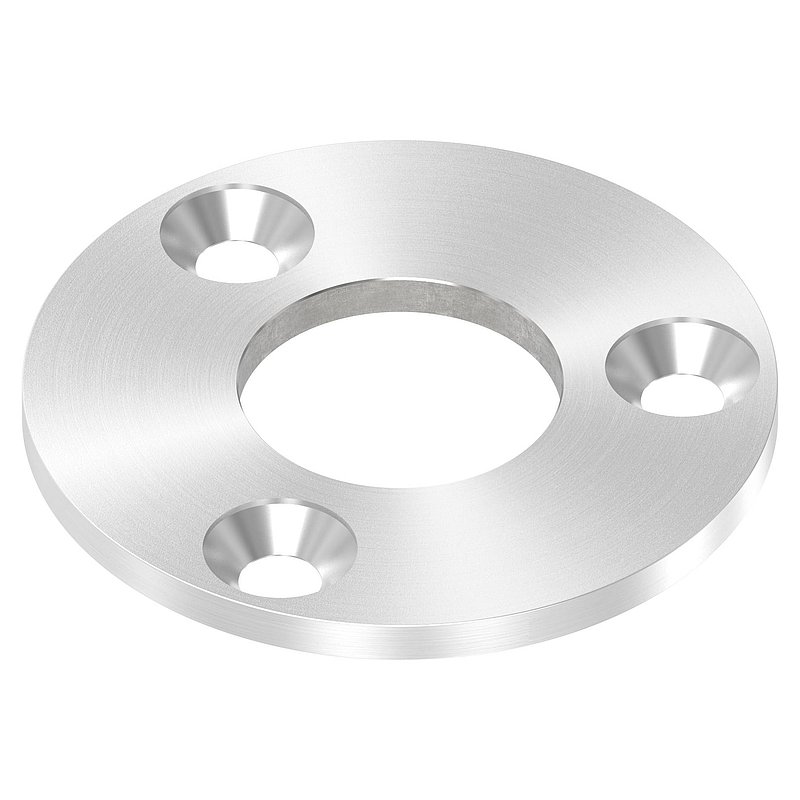 Plaque d'ancrage Ø 100x6mm, avec ponçage circulaire, V2A