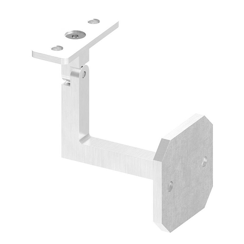 Handlaufhalter eckig mit gerader Handlaufanschlussplatte (Ronde und Bügel verschweißt), V2A