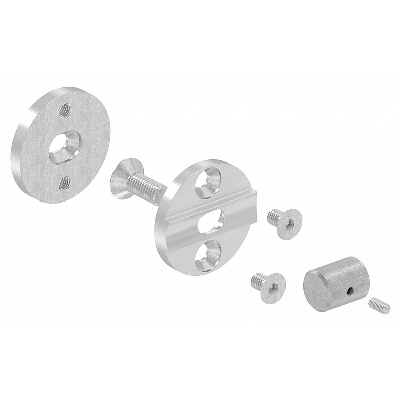 Fixation murale pour rail de guidage, pour mur en bois ou béton, V2A