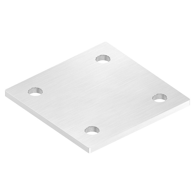 Anchor plate, 120x120x6mm, with longitudinal grinding, AISI304