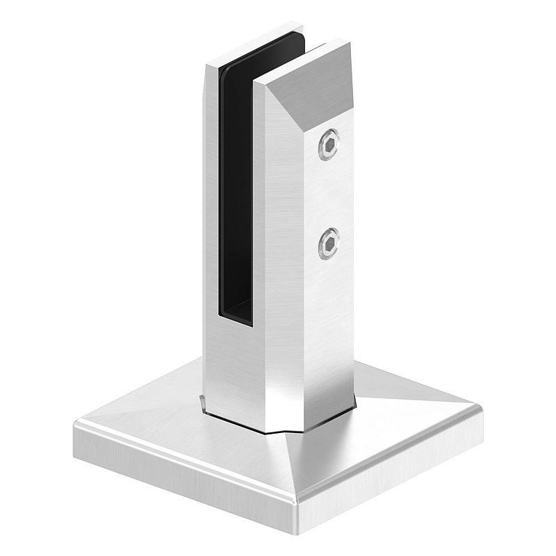 Bodenglashalter eckig, für Glas 12 - 12,76mm, V4A