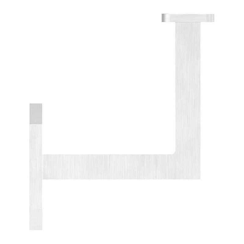 Handlaufhalter eckig mit gerader Handlaufanschlussplatte (Ronde und Bügel verschweißt), V2A