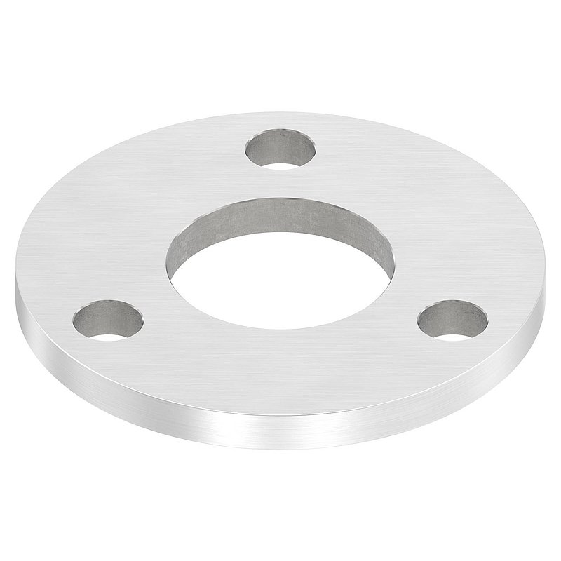Plaque d'ancrage Ø 100x8mm, avec ponçage longitudinal, V2A