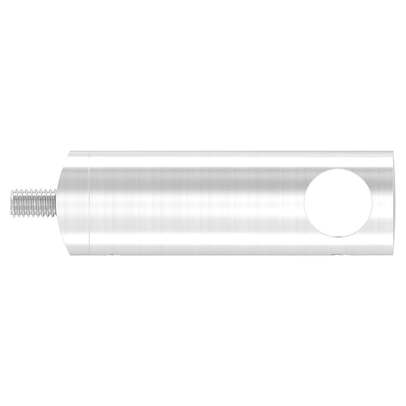 Querstabhalter verlängert, mit Durchgangsbohrung für 42,4mm Rohr, 14,2mm Bohrung, V2A