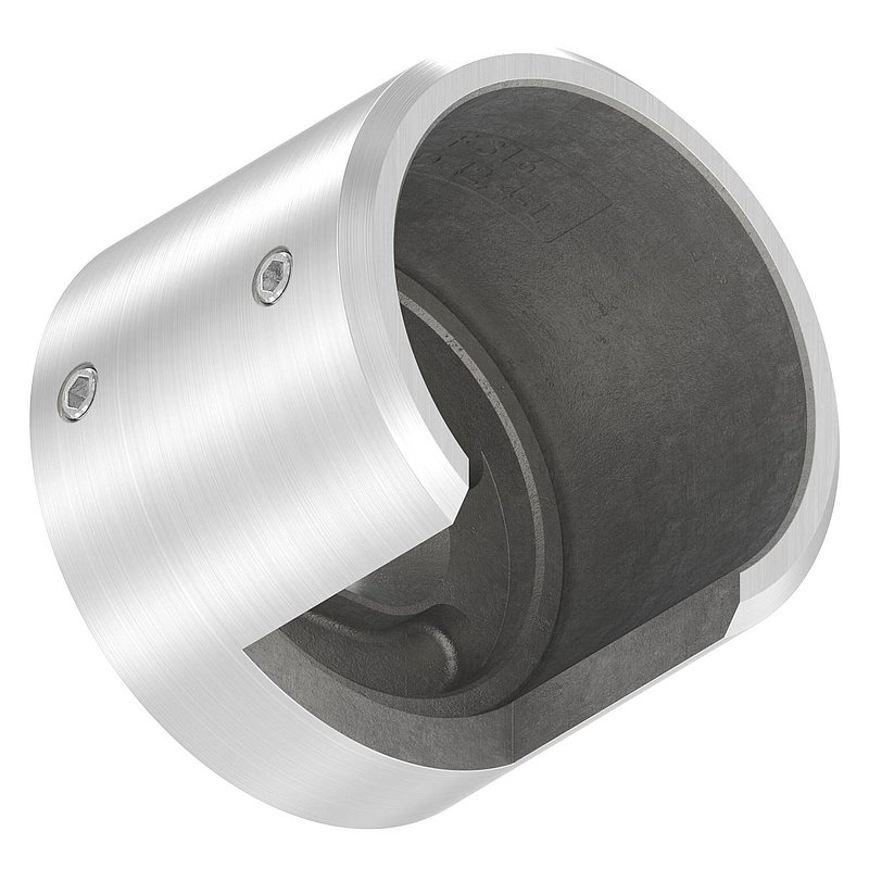 Embase murale pour tube à fond de gorge Ø 42,4mm, gauche, V4A