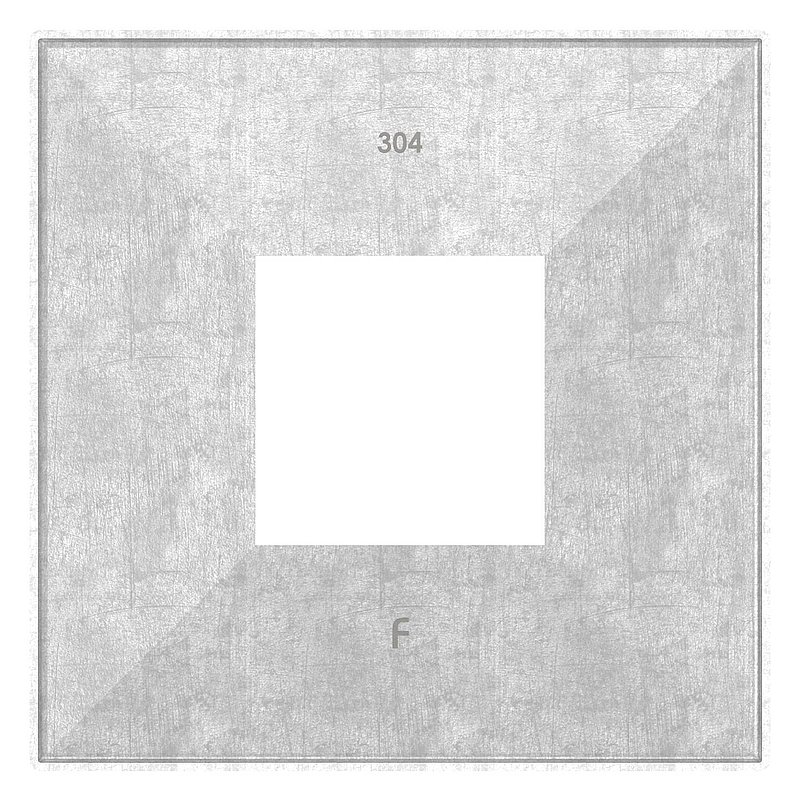 Abdeckrosette, 129x129x25mm für 50x50mm, V2A