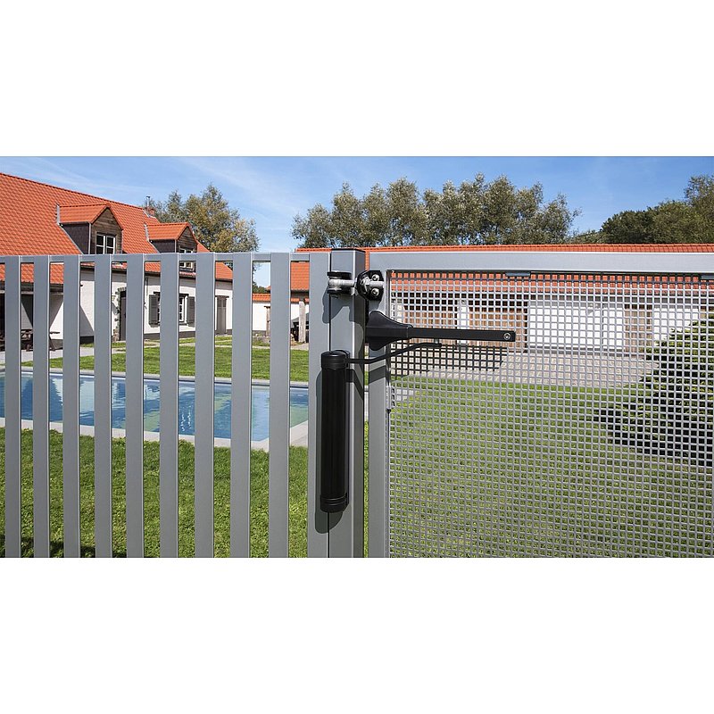 Ferme-porte compact et polyvalent, adapté à toutes les situations - LION, noir RAL 9005