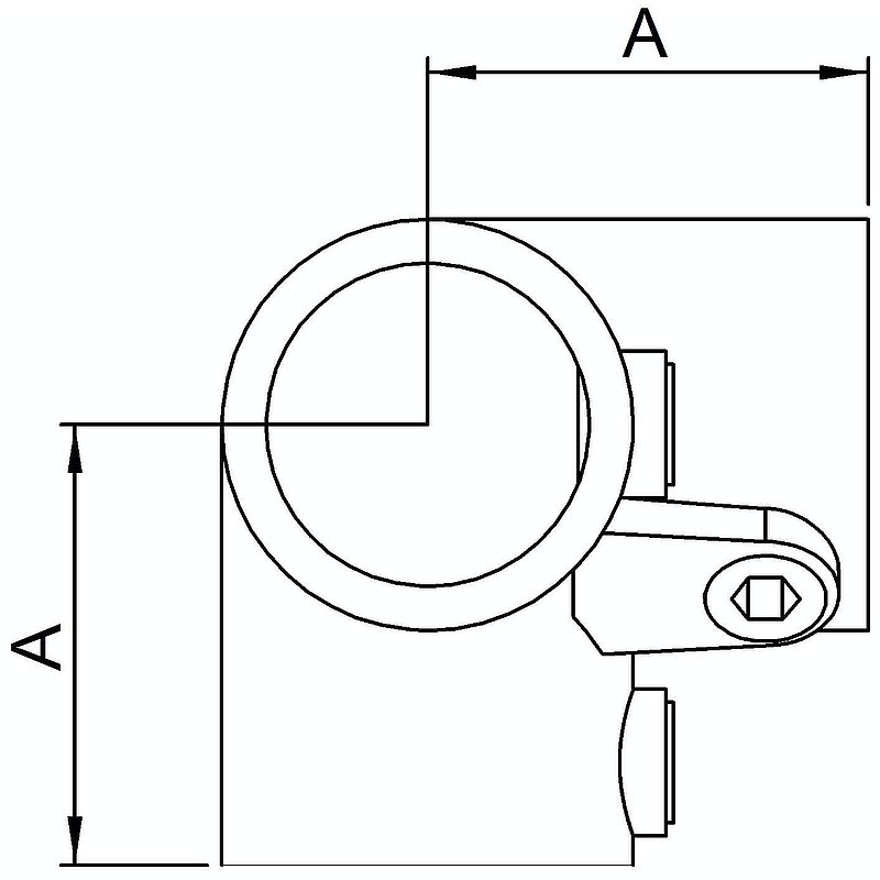 Eckstück, für Rohr Ø 60,3mm
