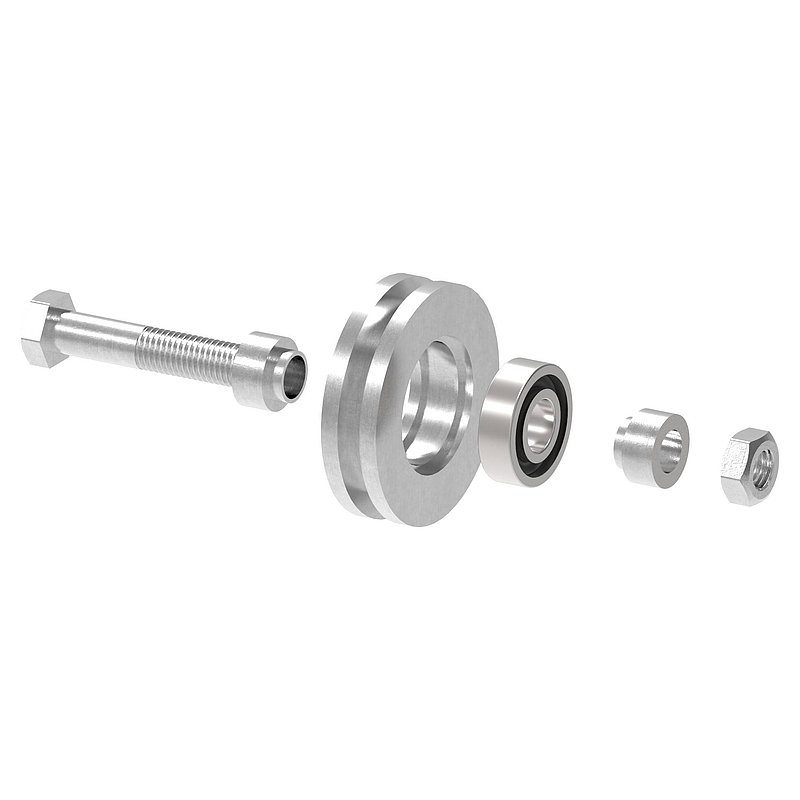 Sliding door roller 78mm with U-groove 8x8mm