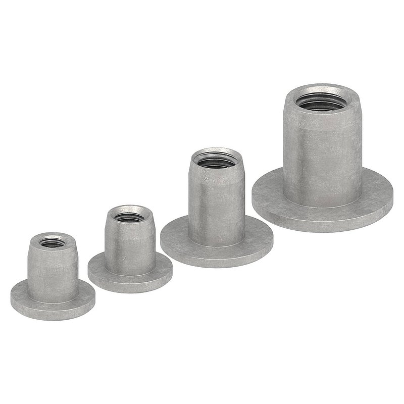 Hülsenmutter mit Flachkopf und ISK, M10, V2A