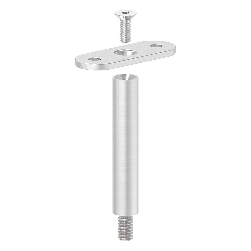 Stift Ø 14mm mit Handlaufanschlussplatte flach, V2A