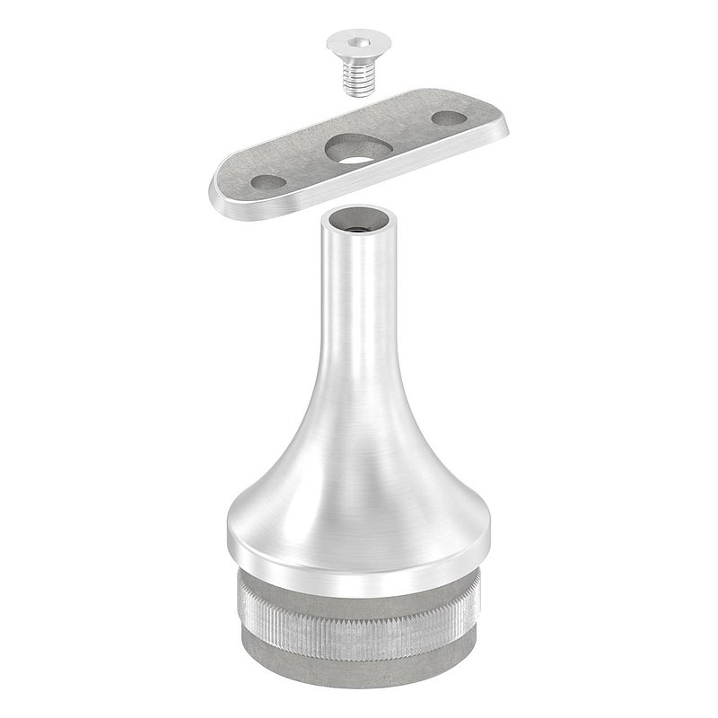 Rohrabschlussstopfen für Rohr 48,3x2,0mm, Handlaufanschlussplatte: 42,4mm, V2A