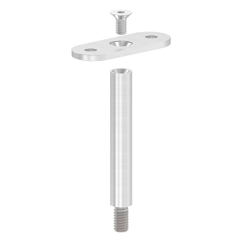 Stift Ø 12mm mit gerader Handlaufanschlussplatte, V2A