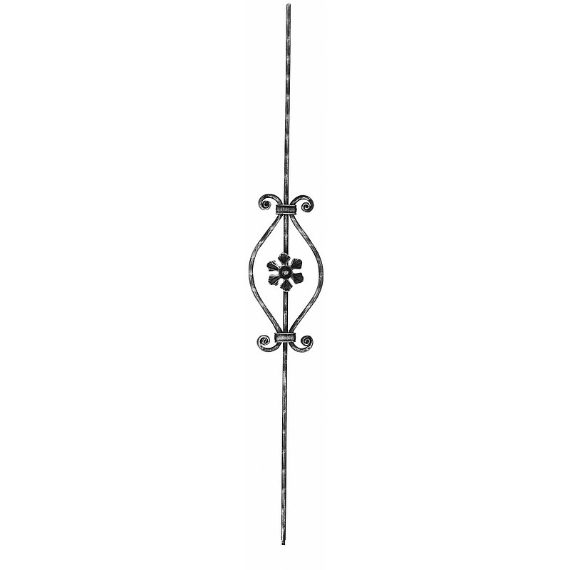 Zierstab 16x8mm, gehämmert, H: 900mm