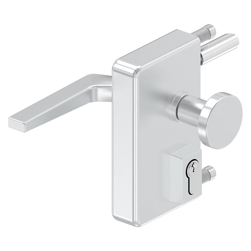 grille gate lock GTS 2 with anti-panic function for tube thickness 40-60mm, silver housing