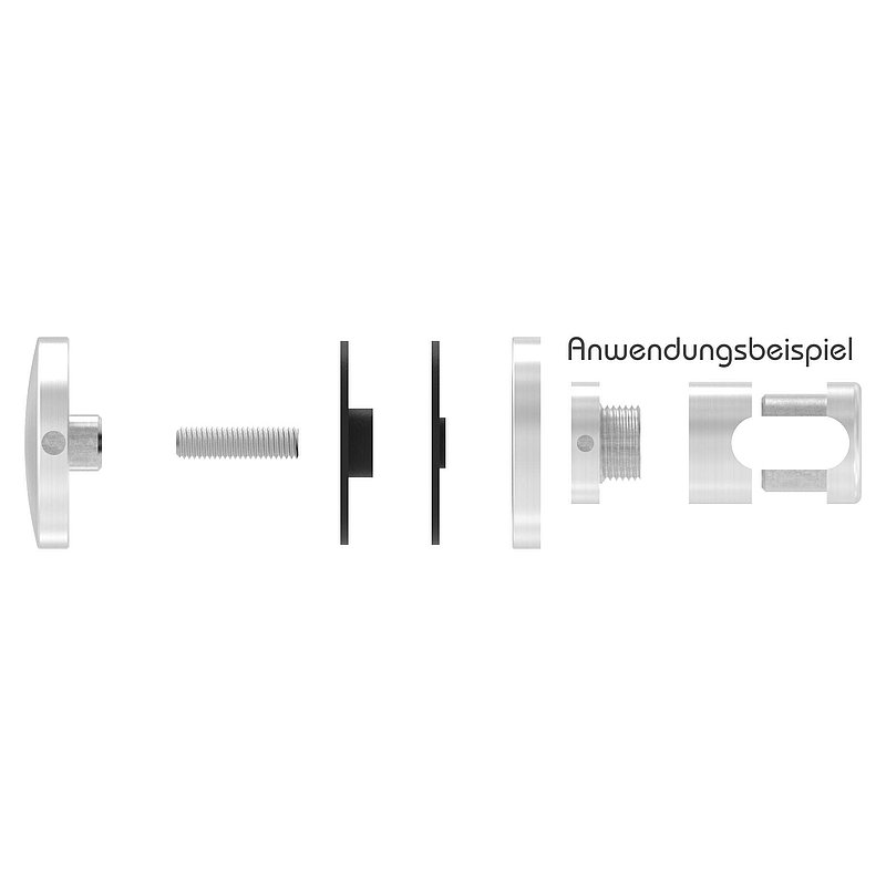Glaspunkthalter Ø 52 mm, passend zu Brenk-Halter, ALU