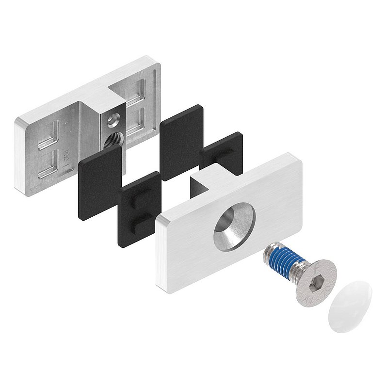 Aligneur de parois en verre pour garde-corps avec ép. de verre : 12,76 - 13,52mm