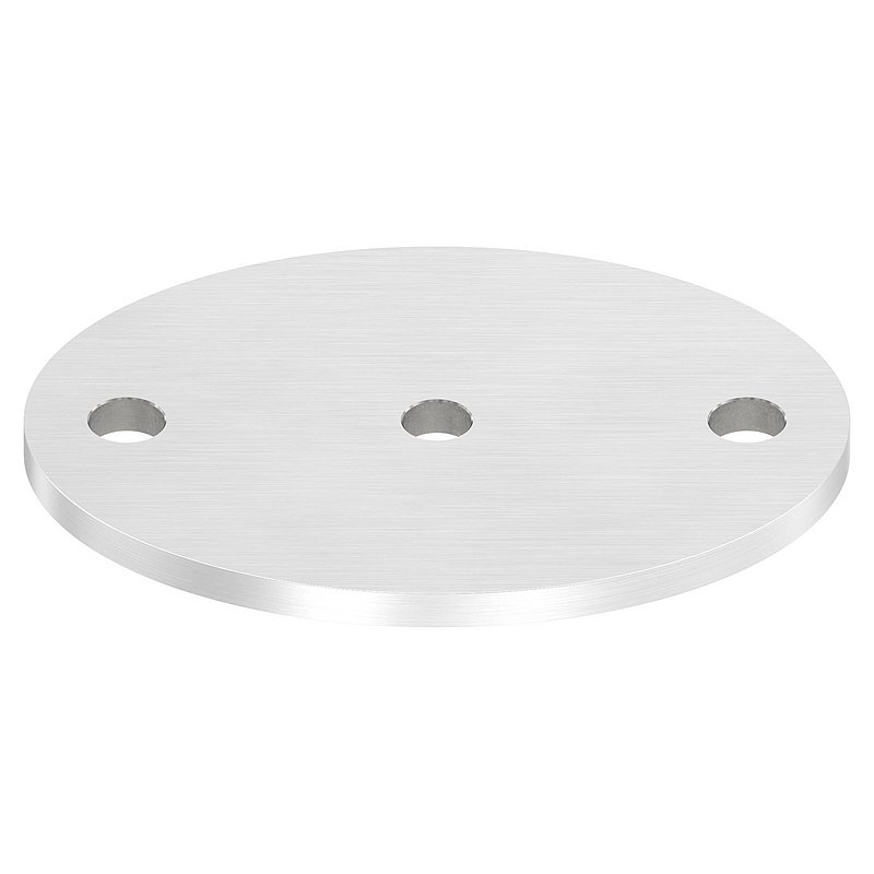 Anchor plate Ø 120x88x6mm, with longitudinal grinding, AISI304