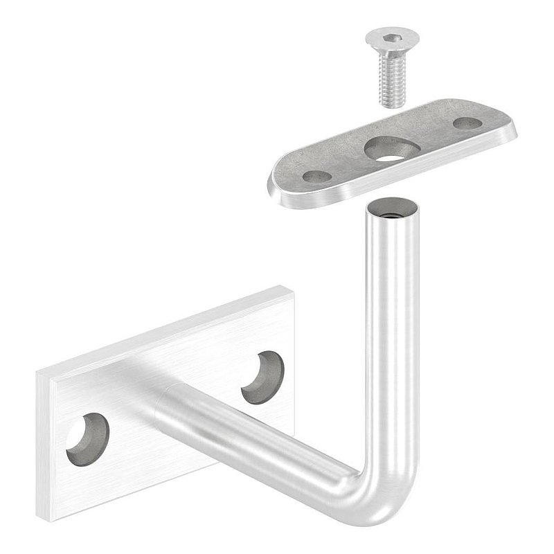 Handlaufhalter mit Handlaufanschlussplatte 42,4mm (Ronde und Bügel verschweißt), V2A
