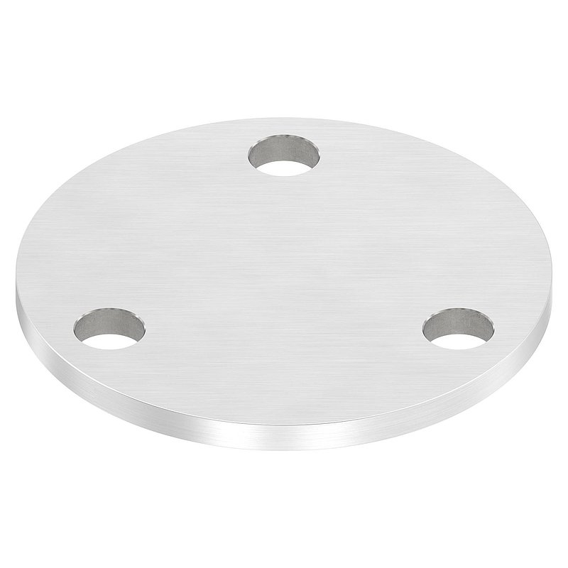 Anchor plate Ø 100x6mm, with longitudinal grinding, AISI304