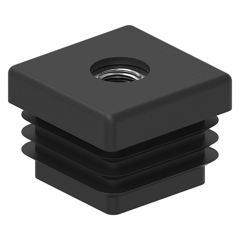 Kunststoffkappe für Quadratrohr 30x30mm mit M8