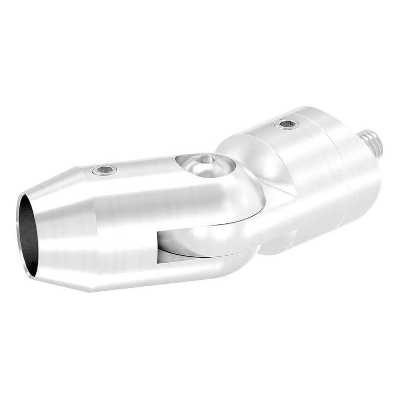 Support de lisse transversale + articulation à insérer en extr., p. tube 33,7mm, perçage 14,2mm, V2A