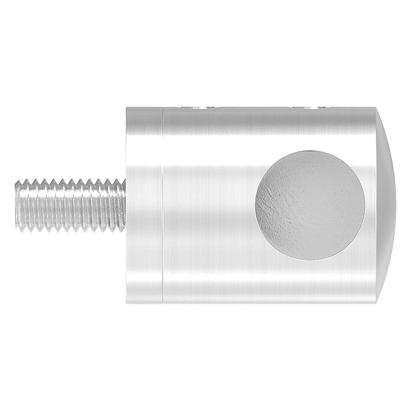 Querstabhalter für geraden Anschluss, Sackloch rechts 12,2mm, V2A