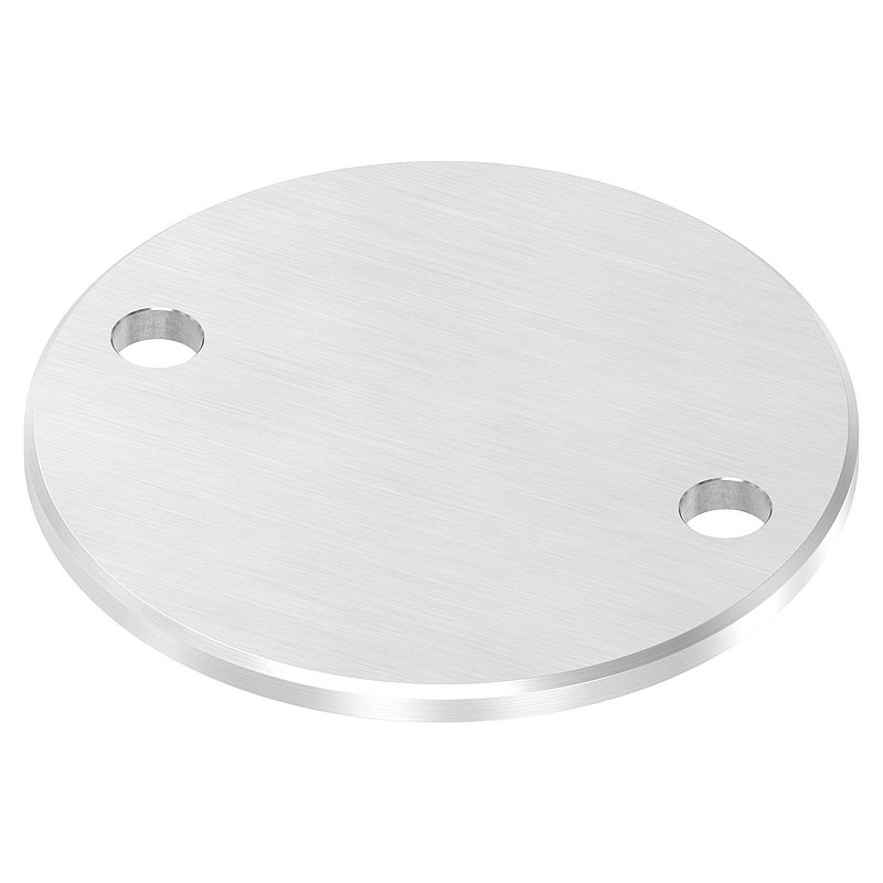 Anchor plate Ø 120x6mm, with longitudinal grinding and chamfer, AISI304