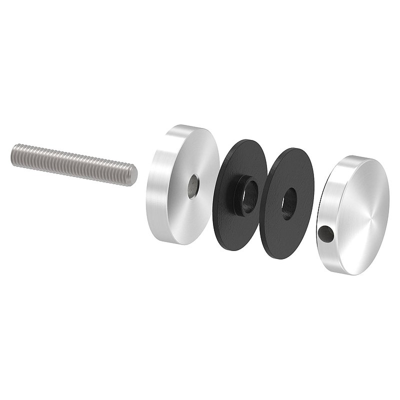 Point de fixation 40mm, jonction: droite, V2A