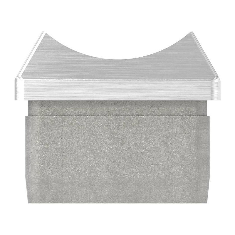 Rohrsattel, für 40 x 40 x 2,0mm, oben für Ø 42,4mm, V2A