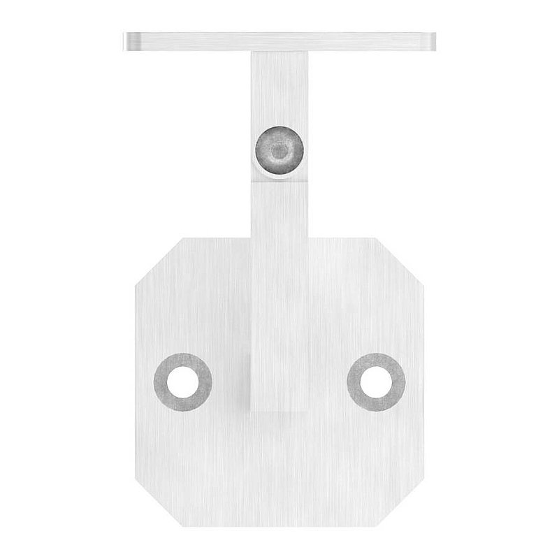 Handlaufhalter eckig mit gerader Handlaufanschlussplatte (Ronde und Bügel verschweißt), V2A