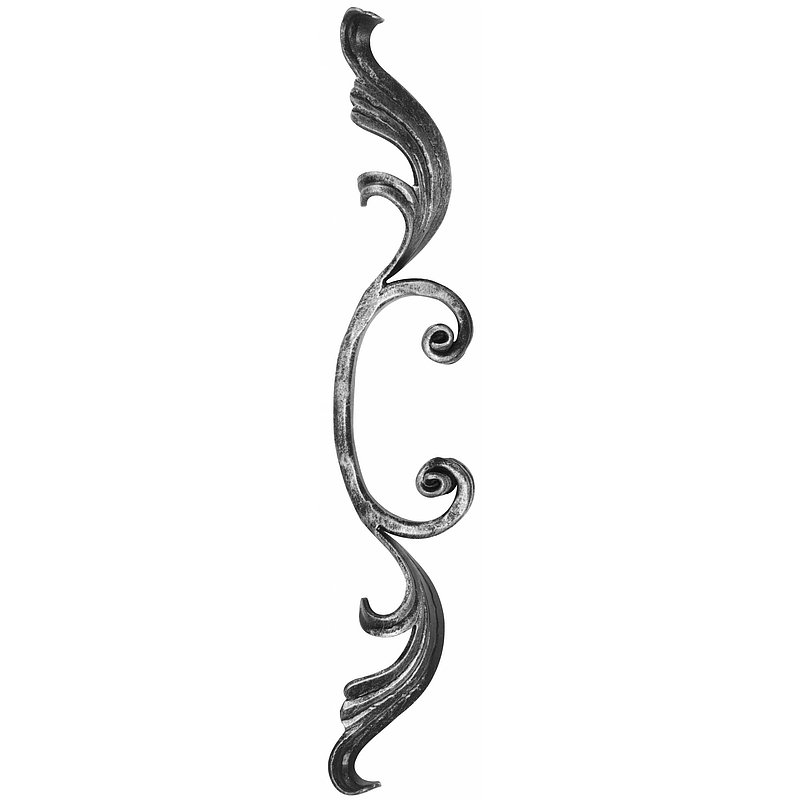 Schnörkel 16x8mm, mit Blatt