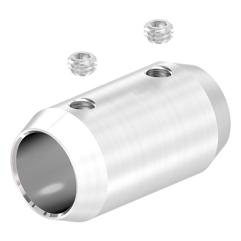 Bar connector for 14mm round, L: 36mm, Ø 20mm, AISI304